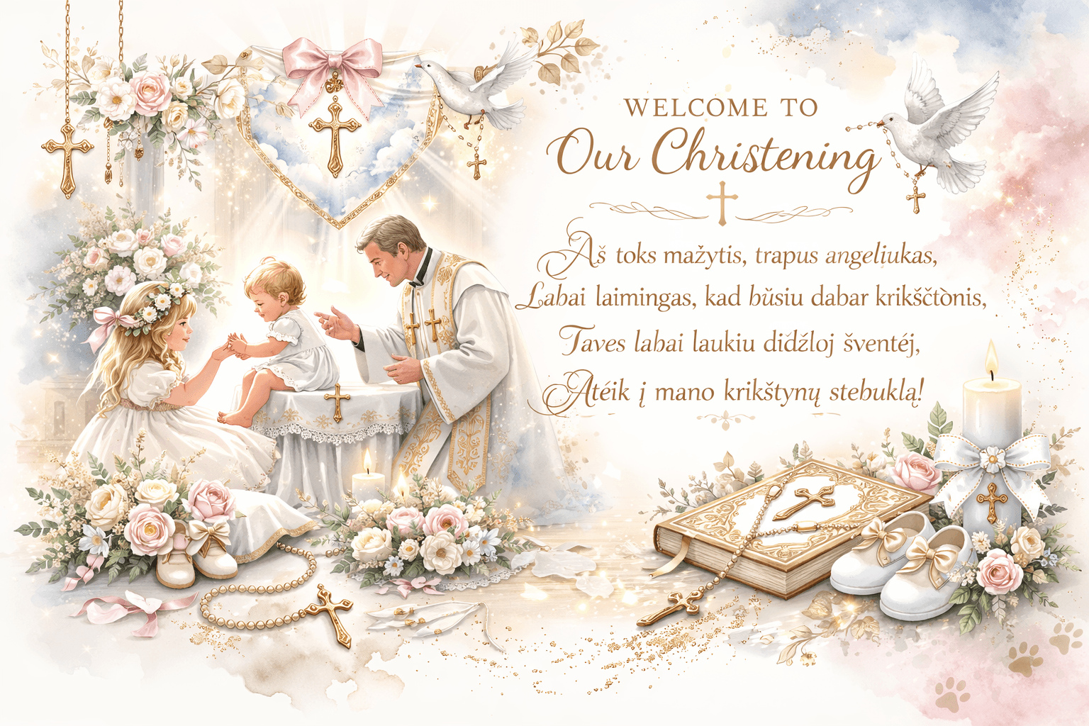 Welcome to Our Christening invitation card