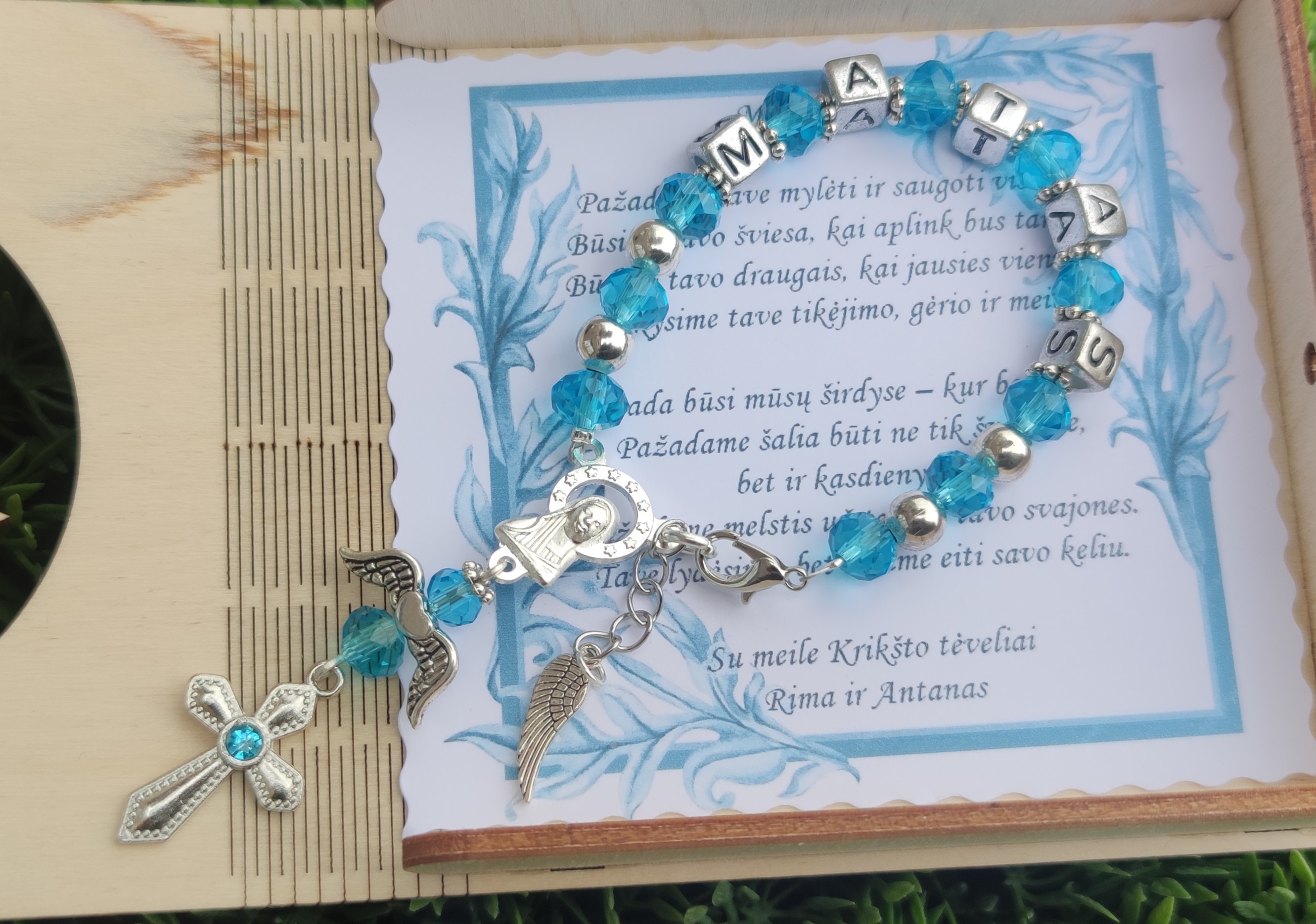 Žydrų kristalų rožančiukas