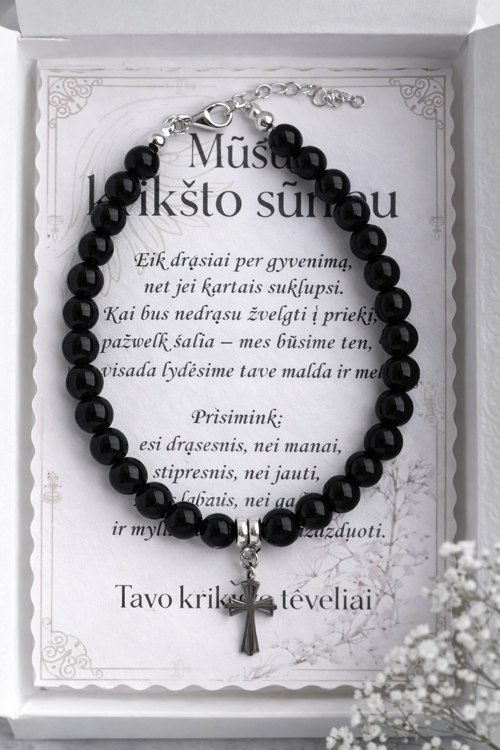 Onikso akmenukų apyrankė