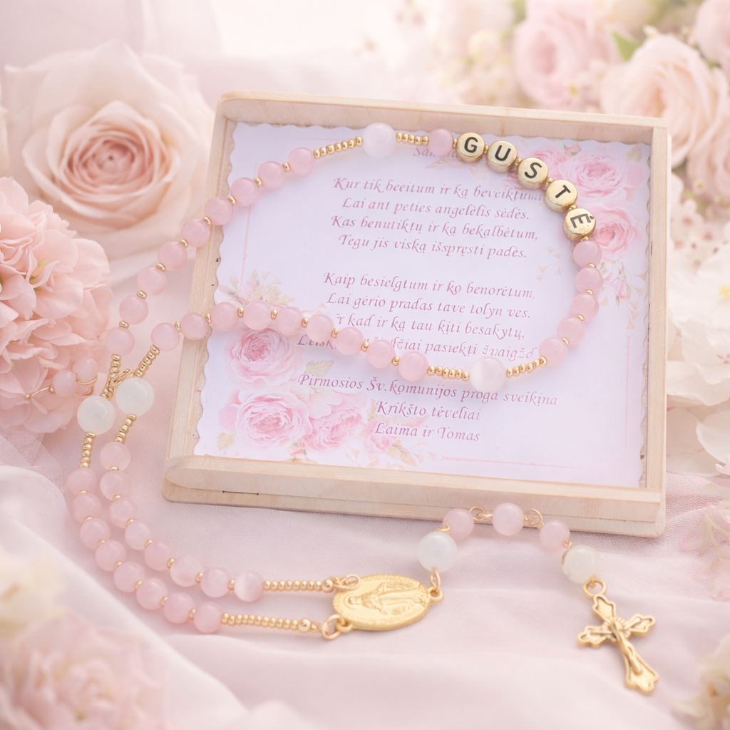 Rožinė katės akis rožančius